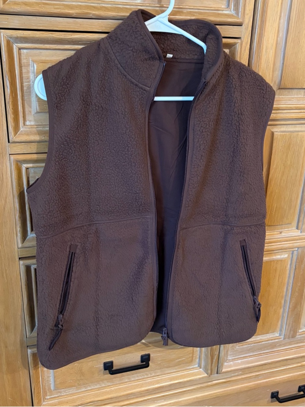 Classic Brown Fleece Zip Vest